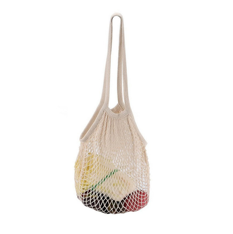 Wholesale Portable Cotton Mesh Bag Supermarket Vegetable and Fruit Net Bag Shopping Bag Hollow Woven Bag