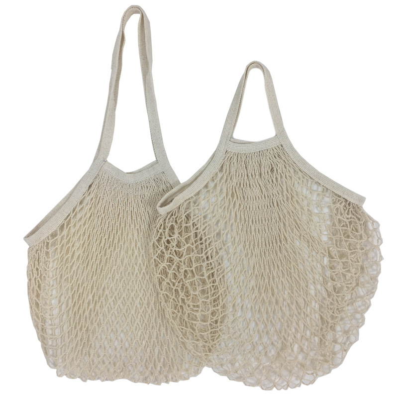 Wholesale Portable Cotton Mesh Bag Supermarket Vegetable and Fruit Net Bag Shopping Bag Hollow Woven Bag