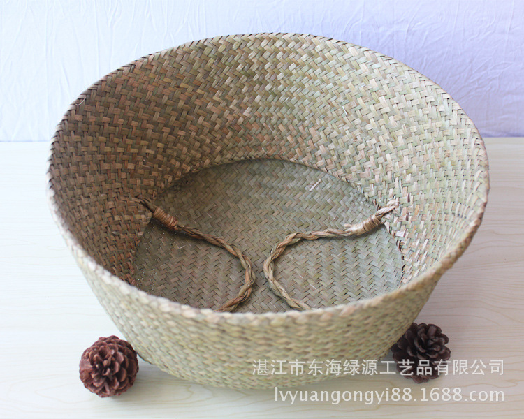Straw woven bag Cosmetics storage bag dirty clothes basket embroidery items