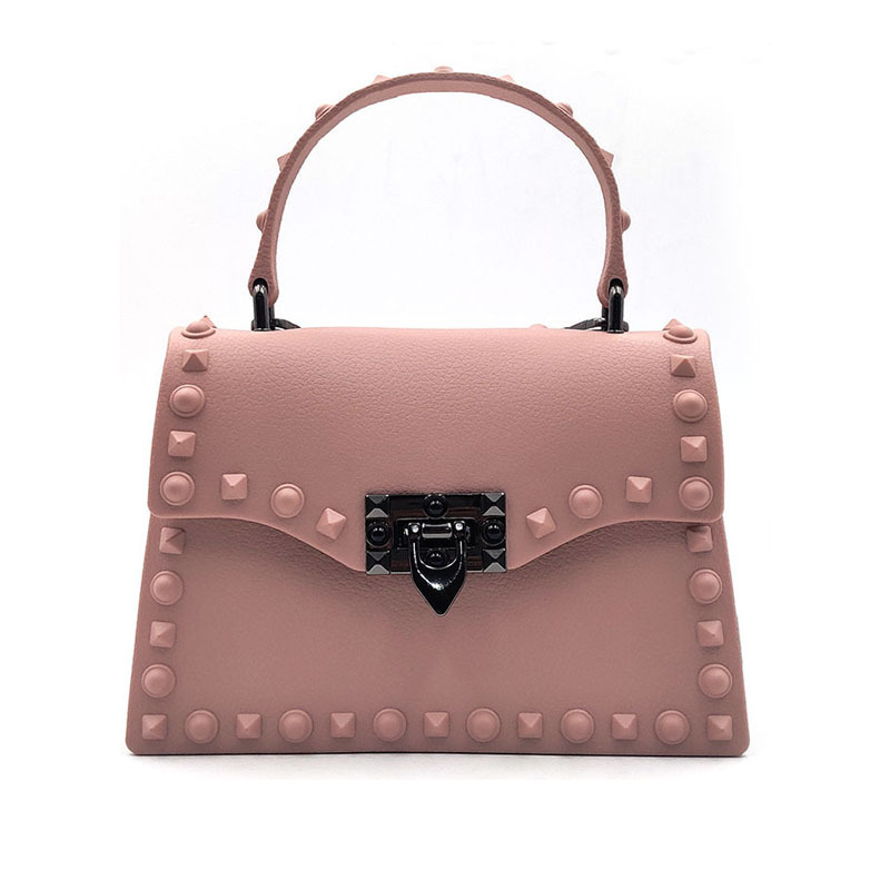 2022 European and American New Fashion Frosted and Matte PVC Gel Bag Trendy Colorful Crystals Rivet Hand-Carrying Shoulder Messenger Bag