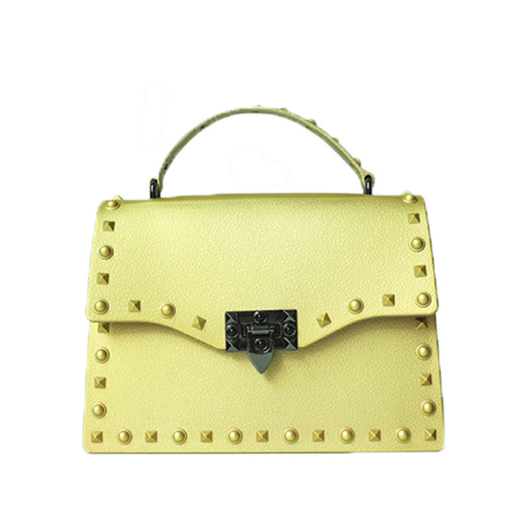 2022 European and American New Fashion Frosted and Matte PVC Gel Bag Trendy Colorful Crystals Rivet Hand-Carrying Shoulder Messenger Bag