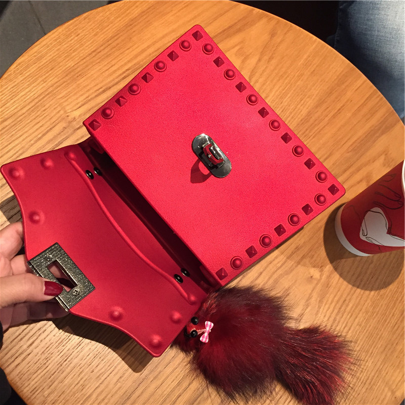 2022 European and American New Fashion Frosted and Matte PVC Gel Bag Trendy Colorful Crystals Rivet Hand-Carrying Shoulder Messenger Bag