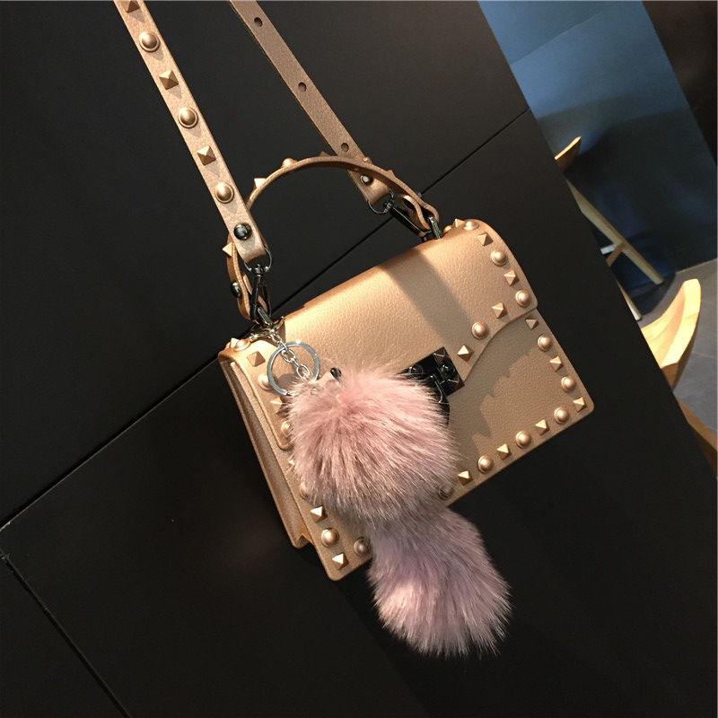 2022 European and American New Fashion Frosted and Matte PVC Gel Bag Trendy Colorful Crystals Rivet Hand-Carrying Shoulder Messenger Bag
