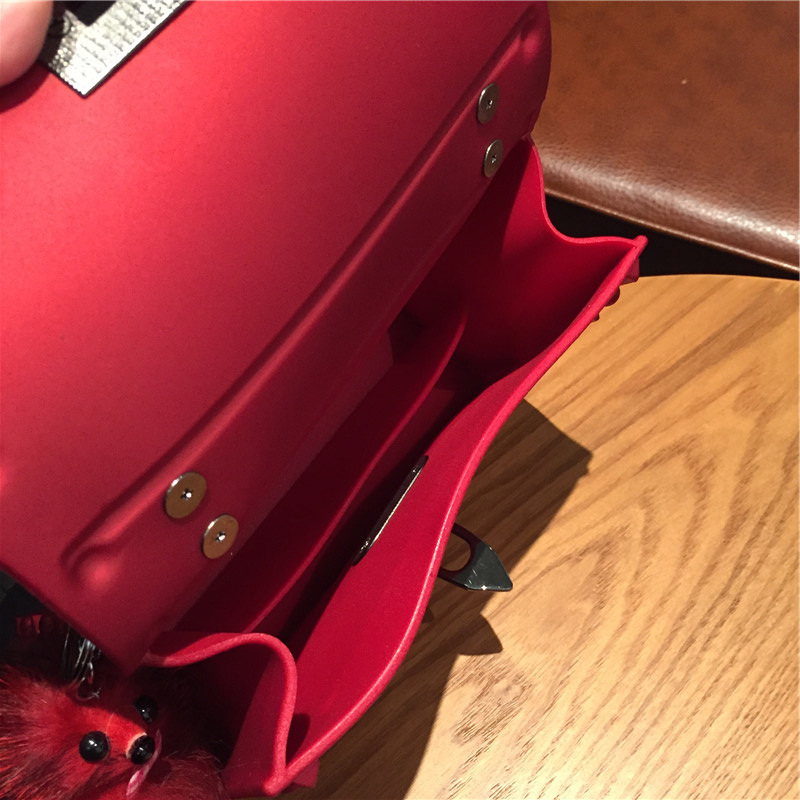 2022 European and American New Fashion Frosted and Matte PVC Gel Bag Trendy Colorful Crystals Rivet Hand-Carrying Shoulder Messenger Bag