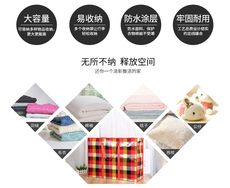 Factory Direct Sales Non-Woven Bag Printed Moving Bag Luggage Bag Non-Woven Fabric Durable Buggy Bag