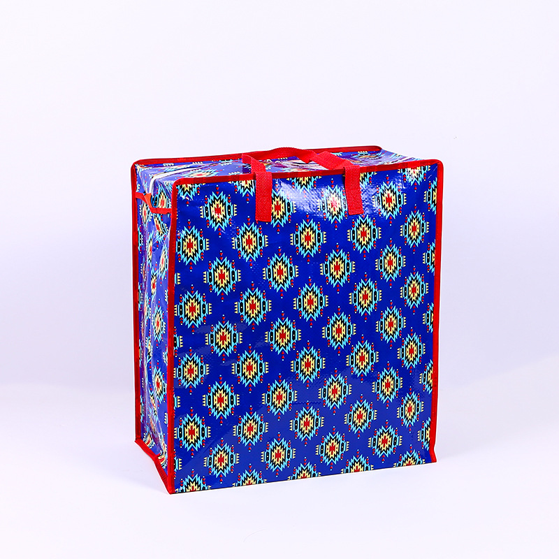 Factory Wholesale Portable Woven Bag Color Printing Film Moving Buggy Bag Shopping Packing Bag Clothes Finishing Quilt Bag