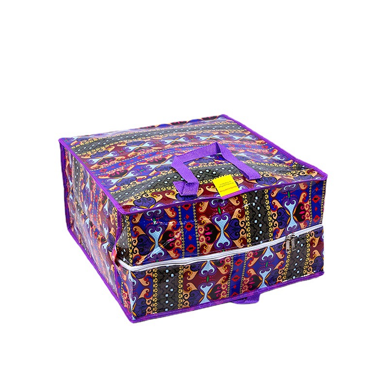 Factory Wholesale Portable Woven Bag Color Printing Film Moving Buggy Bag Shopping Packing Bag Clothes Finishing Quilt Bag