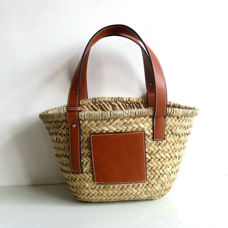  Foreign Trade Straw Bag European and American Woven Bag Rhizoma Prisma Handbag Beach Bag Vacation Photo Women&#039;s Bag
