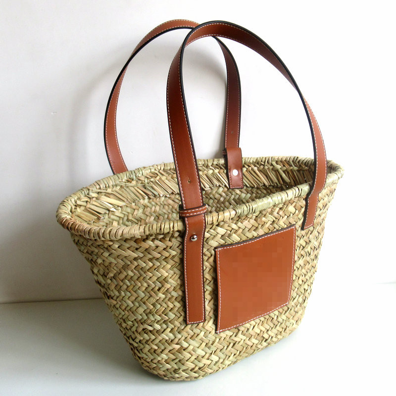  Foreign Trade Straw Bag European and American Woven Bag Rhizoma Prisma Handbag Beach Bag Vacation Photo Women&#039;s Bag