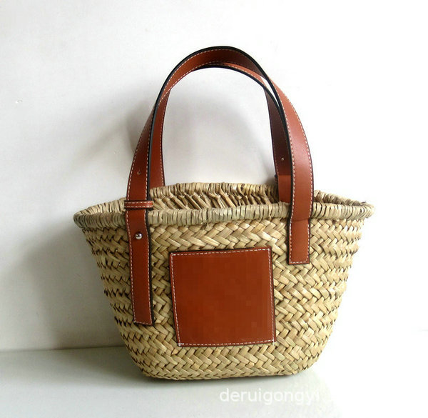  Foreign Trade Straw Bag European and American Woven Bag Rhizoma Prisma Handbag Beach Bag Vacation Photo Women's Bag