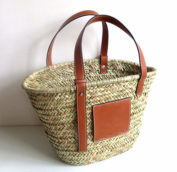  Foreign Trade Straw Bag European and American Woven Bag Rhizoma Prisma Handbag Beach Bag Vacation Photo Women's Bag