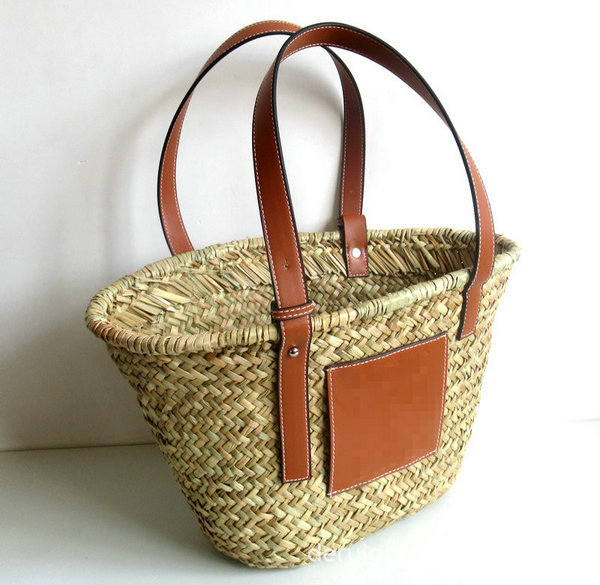  Foreign Trade Straw Bag European and American Woven Bag Rhizoma Prisma Handbag Beach Bag Vacation Photo Women's Bag