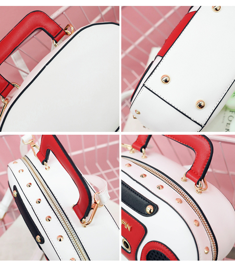 European and American Fashion Simulation Three-Dimensional Shoulder Bag Funny Personality Radio Style Crossbody Rivet Crossbody Bag Women