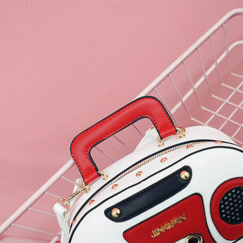 European and American Fashion Simulation Three-Dimensional Shoulder Bag Funny Personality Radio Style Crossbody Rivet Crossbody Bag Women
