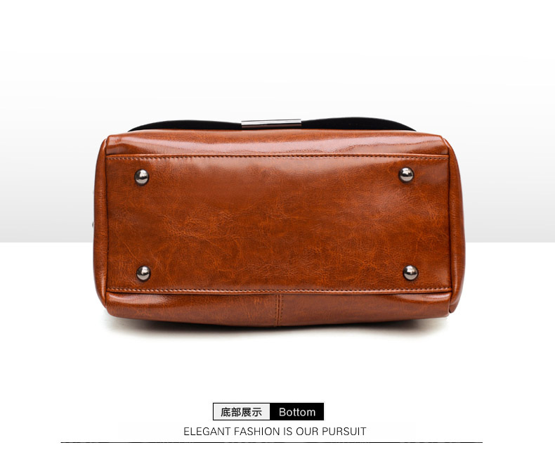 Foreign Trade New Women's Bag European and American Retro Handbag Oily Leather Rivet Women's Bag Crossbody Bag Women's Shoulder Bag One Piece Dropshipping Foreign Trade New Women's Bag European and American Retro Handbag Oily Leather Rivet Women's Bag Crossbody Bag Women's Shoulder Bag One Piece Dropshipping