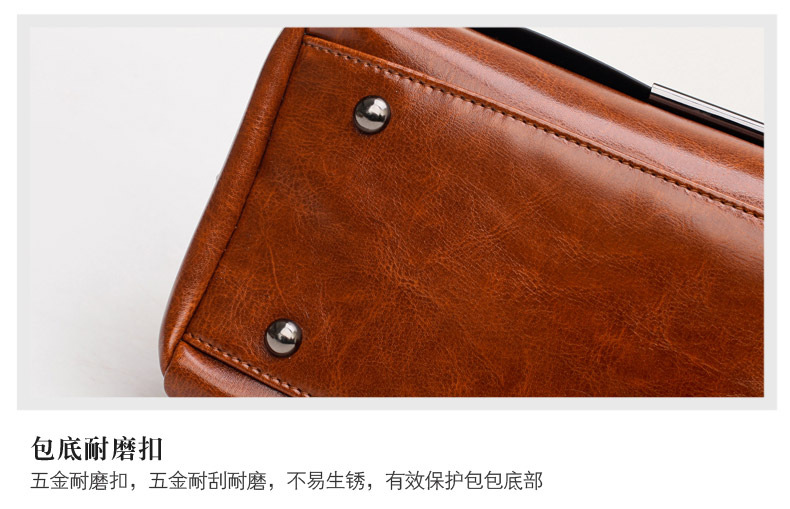 Foreign Trade New Women's Bag European and American Retro Handbag Oily Leather Rivet Women's Bag Crossbody Bag Women's Shoulder Bag One Piece Dropshipping Foreign Trade New Women's Bag European and American Retro Handbag Oily Leather Rivet Women's Bag Crossbody Bag Women's Shoulder Bag One Piece Dropshipping