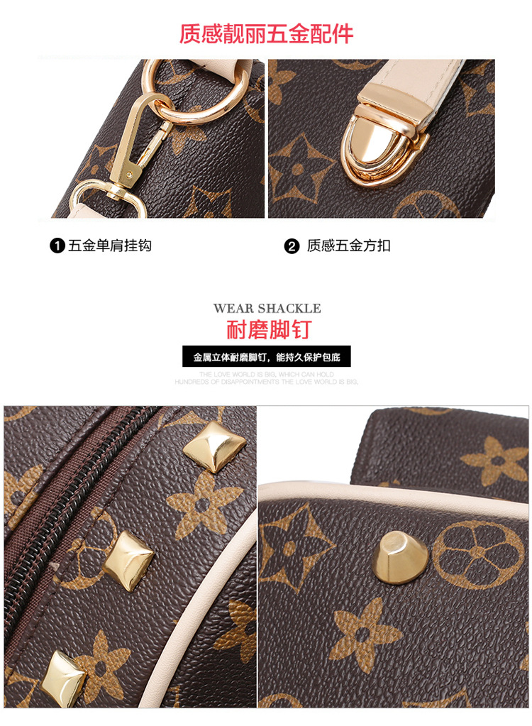 New Women's Bag Korean Fashion Four-Piece Set Mother and Child Bag Bear Rivet Women's Backpack