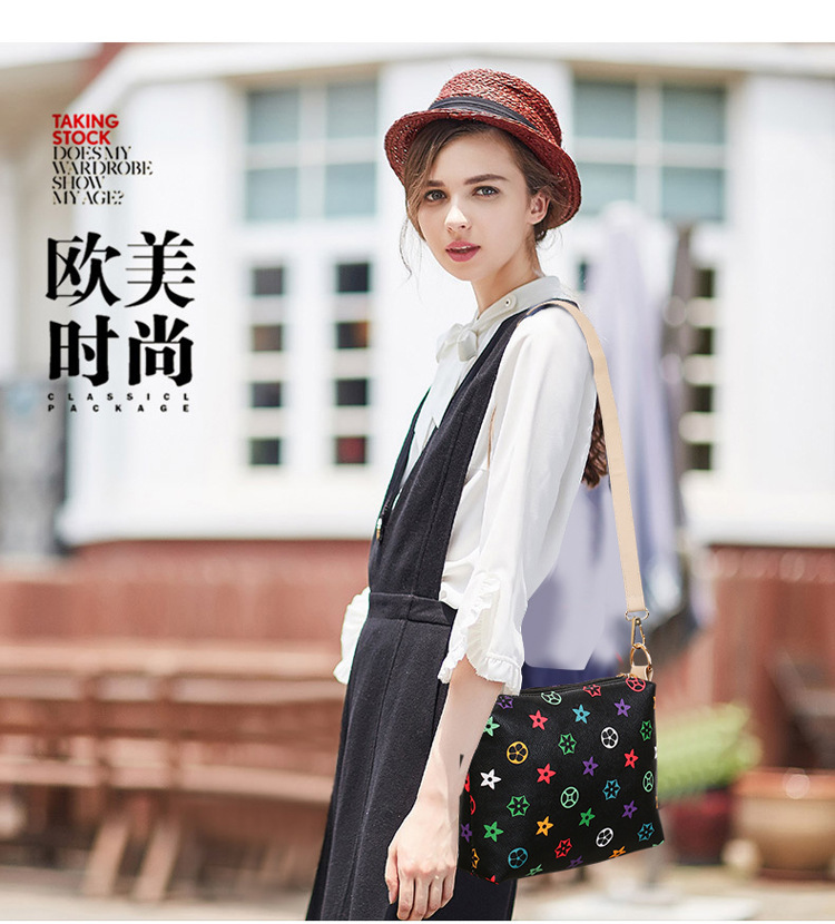 New Women's Bag Korean Fashion Four-Piece Set Mother and Child Bag Bear Rivet Women's Backpack