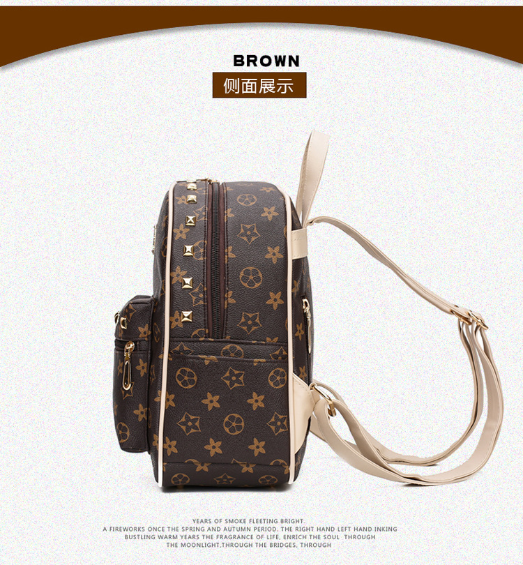New Women's Bag Korean Fashion Four-Piece Set Mother and Child Bag Bear Rivet Women's Backpack