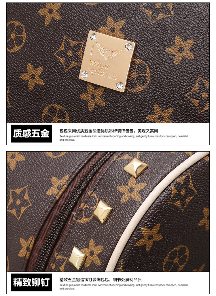 New Women's Bag Korean Fashion Four-Piece Set Mother and Child Bag Bear Rivet Women's Backpack