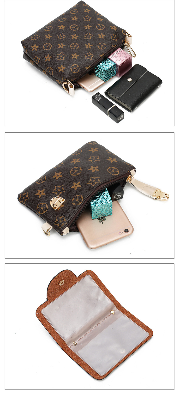 New Women's Bag Korean Fashion Four-Piece Set Mother and Child Bag Bear Rivet Women's Backpack