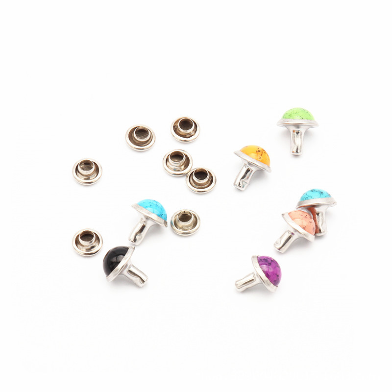 Turquoise Mushroom Nail Rivet Hit DoubleSided Decorative Nail Patchwork Luggage Accessories Women&#039;s Bag Accessories a