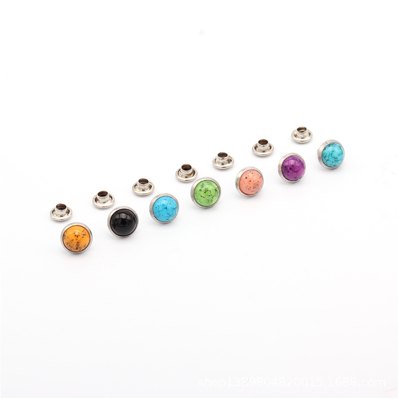 Turquoise Mushroom Nail Rivet Hit DoubleSided Decorative Nail Patchwork Luggage Accessories Women&#039;s Bag Accessories a