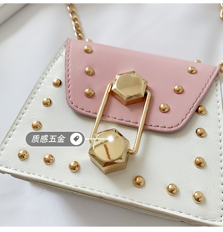 Rivet Mini Bag 2021 New Korean Fashion Ins Internet Celebrity All-Match Parent-Child Children's Crossbody Small Square Bag Rivet Mini Bag 2021 New Korean Fashion Ins Internet Celebrity All-Match Parent-Child Children's Crossbody Small Square Bag