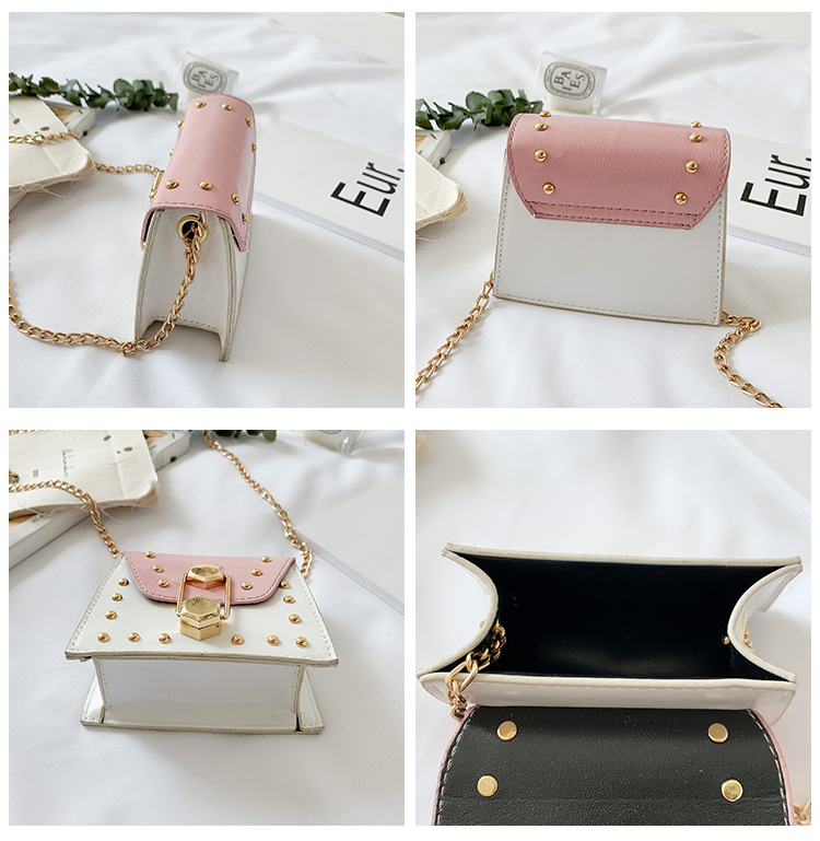 Rivet Mini Bag 2021 New Korean Fashion Ins Internet Celebrity All-Match Parent-Child Children's Crossbody Small Square Bag Rivet Mini Bag 2021 New Korean Fashion Ins Internet Celebrity All-Match Parent-Child Children's Crossbody Small Square Bag