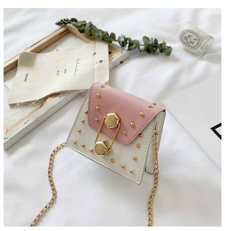 Rivet Mini Bag 2021 New Korean Fashion Ins Internet Celebrity All-Match Parent-Child Children's Crossbody Small Square Bag Rivet Mini Bag 2021 New Korean Fashion Ins Internet Celebrity All-Match Parent-Child Children's Crossbody Small Square Bag