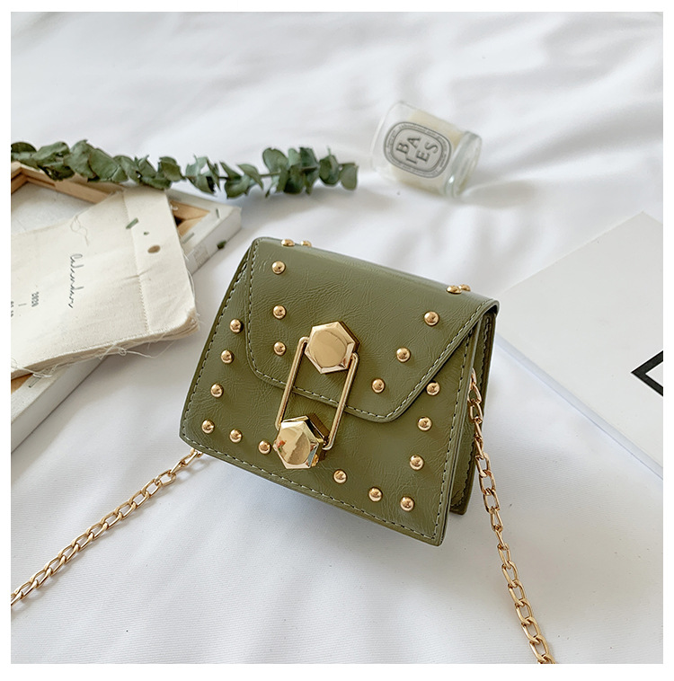 Rivet Mini Bag 2021 New Korean Fashion Ins Internet Celebrity All-Match Parent-Child Children's Crossbody Small Square Bag Rivet Mini Bag 2021 New Korean Fashion Ins Internet Celebrity All-Match Parent-Child Children's Crossbody Small Square Bag