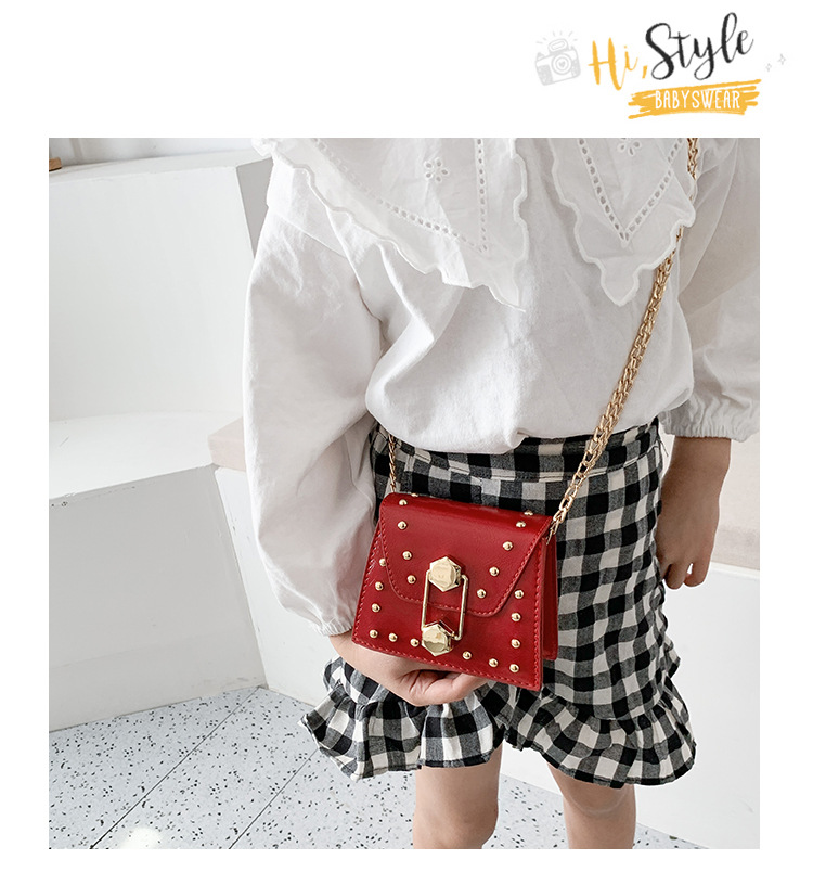 Rivet Mini Bag 2021 New Korean Fashion Ins Internet Celebrity All-Match Parent-Child Children's Crossbody Small Square Bag Rivet Mini Bag 2021 New Korean Fashion Ins Internet Celebrity All-Match Parent-Child Children's Crossbody Small Square Bag