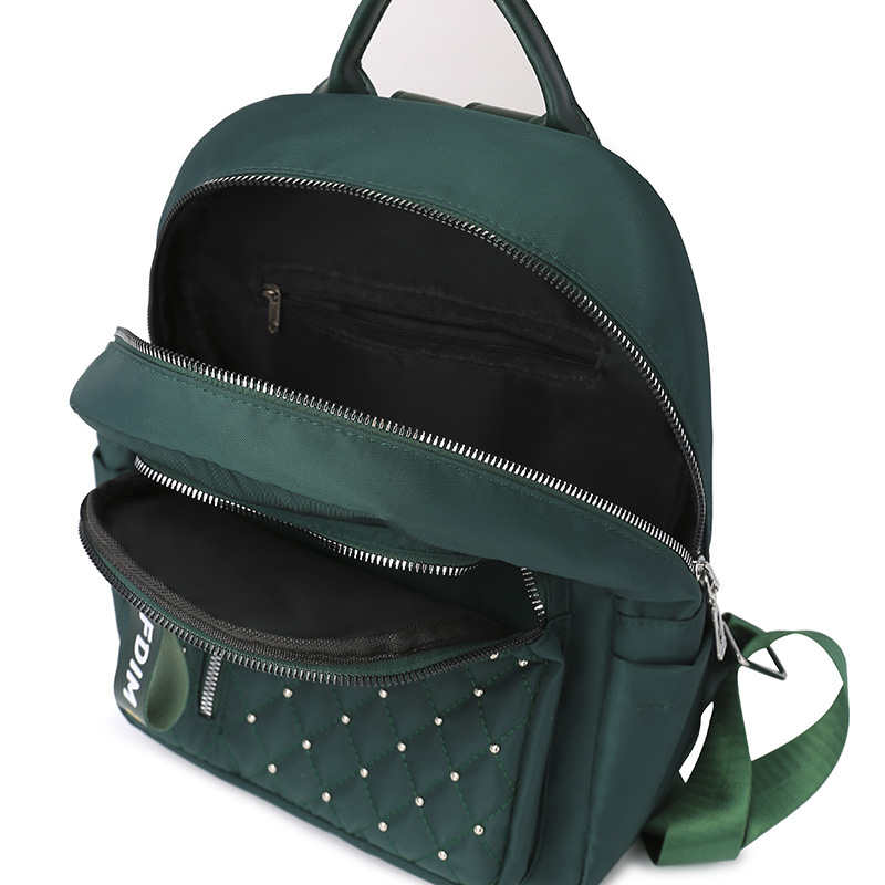 2020 New Women&#039;s Bag Oxford Cloth Backpack Waterproof Nylon Schoolbag Women&#039;s Korean Style Rivet Casual Backpack Wholesale