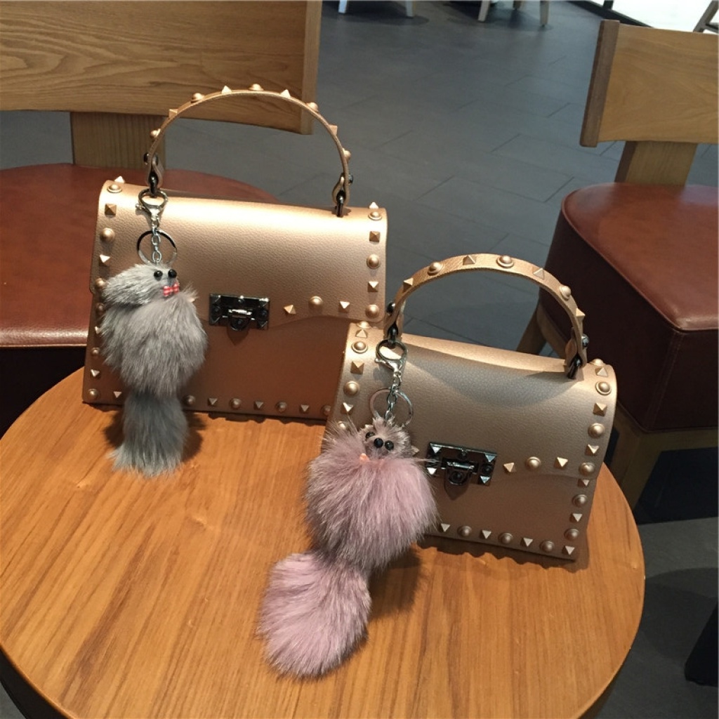 2021 European and American New Fashion Frosted and Matte PVC Gel Bag Trend Colorful Crystals Rivet Hand-Carrying One Shoulder Crossbody