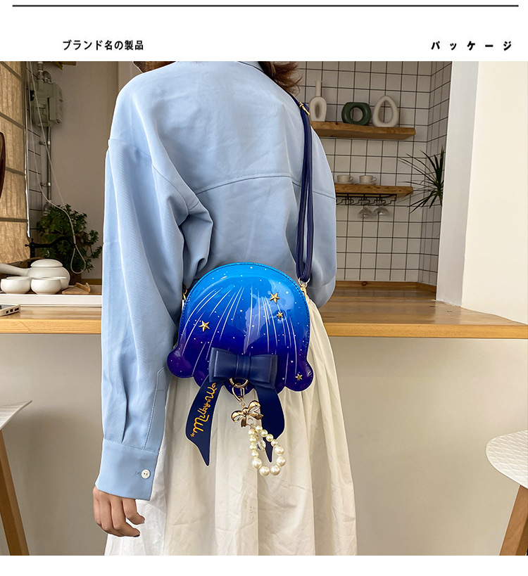 Foreign Trade New Fantasy Creative Jellyfish Shoulder Bag Pearl Bow Rivet Crossbody Bag Contrast Color Letter Women Bag Foreign Trade New Fantasy Creative Jellyfish Shoulder Bag Pearl Bow Rivet Crossbody Bag Contrast Color Letter Women Bag