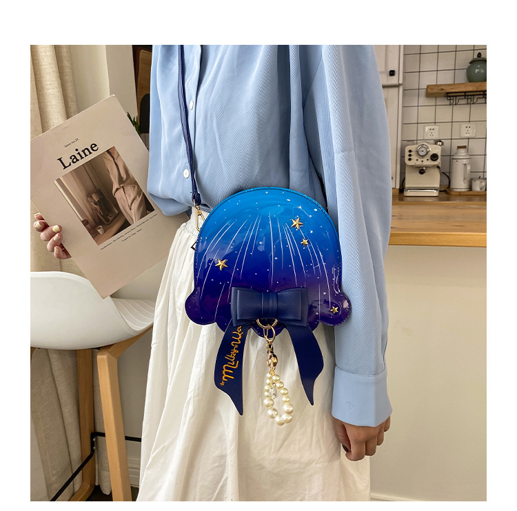Foreign Trade New Fantasy Creative Jellyfish Shoulder Bag Pearl Bow Rivet Crossbody Bag Contrast Color Letter Women Bag Foreign Trade New Fantasy Creative Jellyfish Shoulder Bag Pearl Bow Rivet Crossbody Bag Contrast Color Letter Women Bag