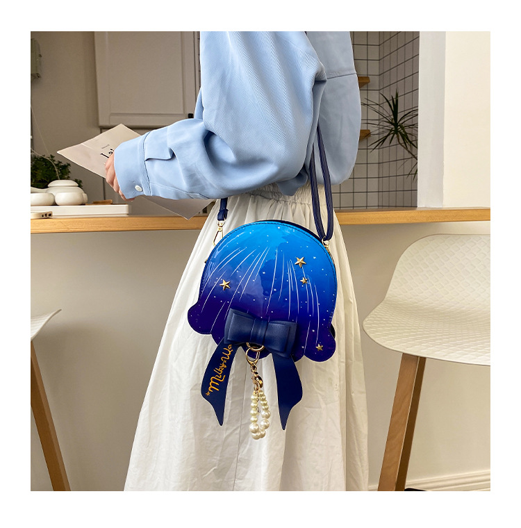 Foreign Trade New Fantasy Creative Jellyfish Shoulder Bag Pearl Bow Rivet Crossbody Bag Contrast Color Letter Women Bag Foreign Trade New Fantasy Creative Jellyfish Shoulder Bag Pearl Bow Rivet Crossbody Bag Contrast Color Letter Women Bag