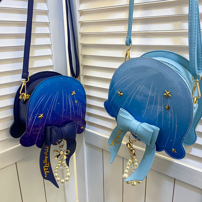 Foreign Trade New Fantasy Creative Jellyfish Shoulder Bag Pearl Bow Rivet Crossbody Bag Contrast Color Letter Women Bag Foreign Trade New Fantasy Creative Jellyfish Shoulder Bag Pearl Bow Rivet Crossbody Bag Contrast Color Letter Women Bag