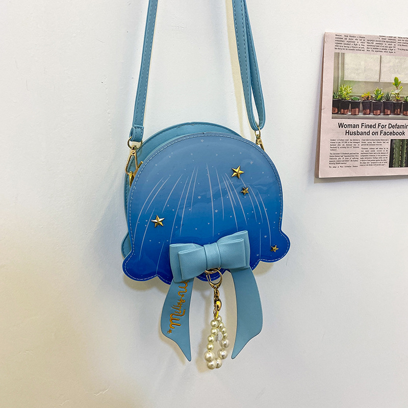 Foreign Trade New Fantasy Creative Jellyfish Shoulder Bag Pearl Bow Rivet Crossbody Bag Contrast Color Letter Women Bag Foreign Trade New Fantasy Creative Jellyfish Shoulder Bag Pearl Bow Rivet Crossbody Bag Contrast Color Letter Women Bag