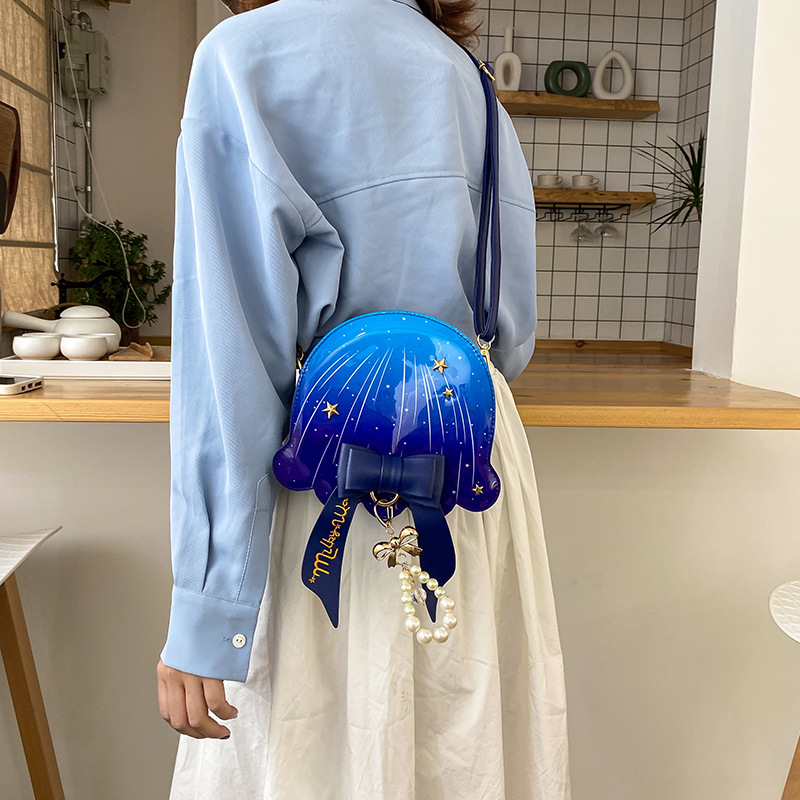 Foreign Trade New Fantasy Creative Jellyfish Shoulder Bag Pearl Bow Rivet Crossbody Bag Contrast Color Letter Women Bag Foreign Trade New Fantasy Creative Jellyfish Shoulder Bag Pearl Bow Rivet Crossbody Bag Contrast Color Letter Women Bag
