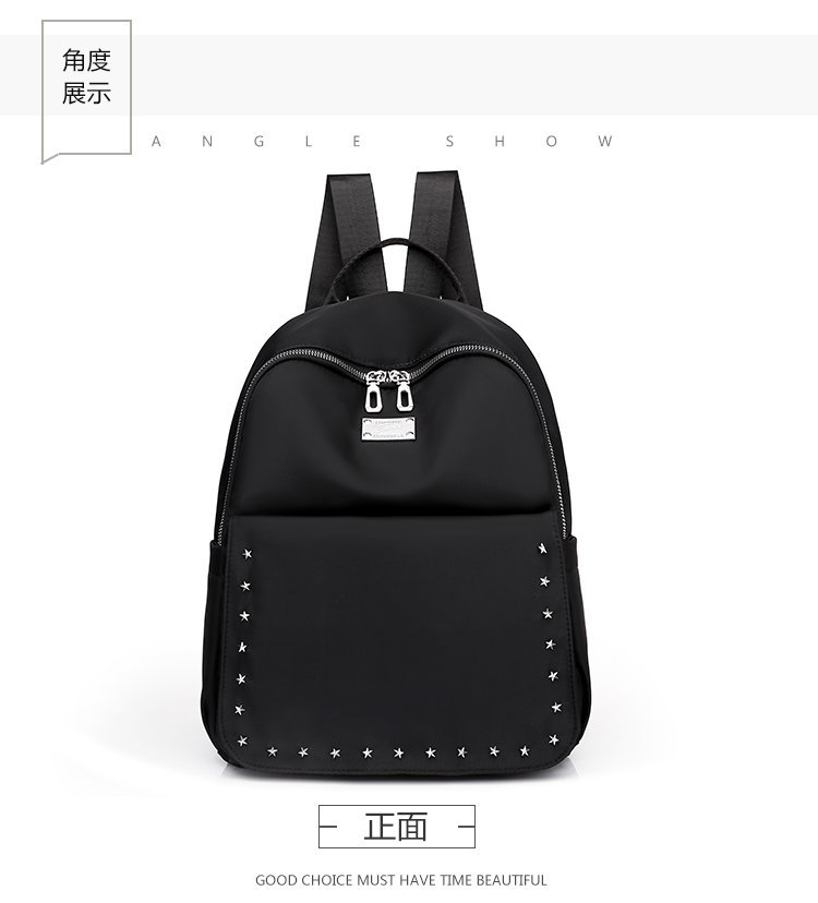 Foreign Trade Wholesale Spring and Autumn New Trendy Japanese and Korean Style Casual Temperament Sports Rivet XINGX Nylon Backpack Women's Bag Foreign Trade Wholesale Spring and Autumn New Trendy Japanese and Korean Style Casual Temperament Sports Rivet XINGX Nylon Backpack Women's Bag