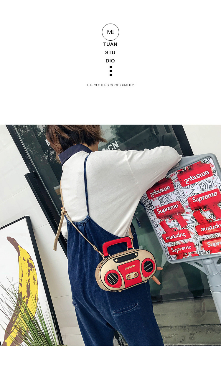 Factory Wholesale European and American Fashion Simulation Radio Stereo Shoulder Bag Funny Personality Crossbody Rivet Crossbody Bag Female Factory Wholesale European and American Fashion Simulation Radio Stereo Shoulder Bag Funny Personality Crossbody Rivet Crossbody Bag Female