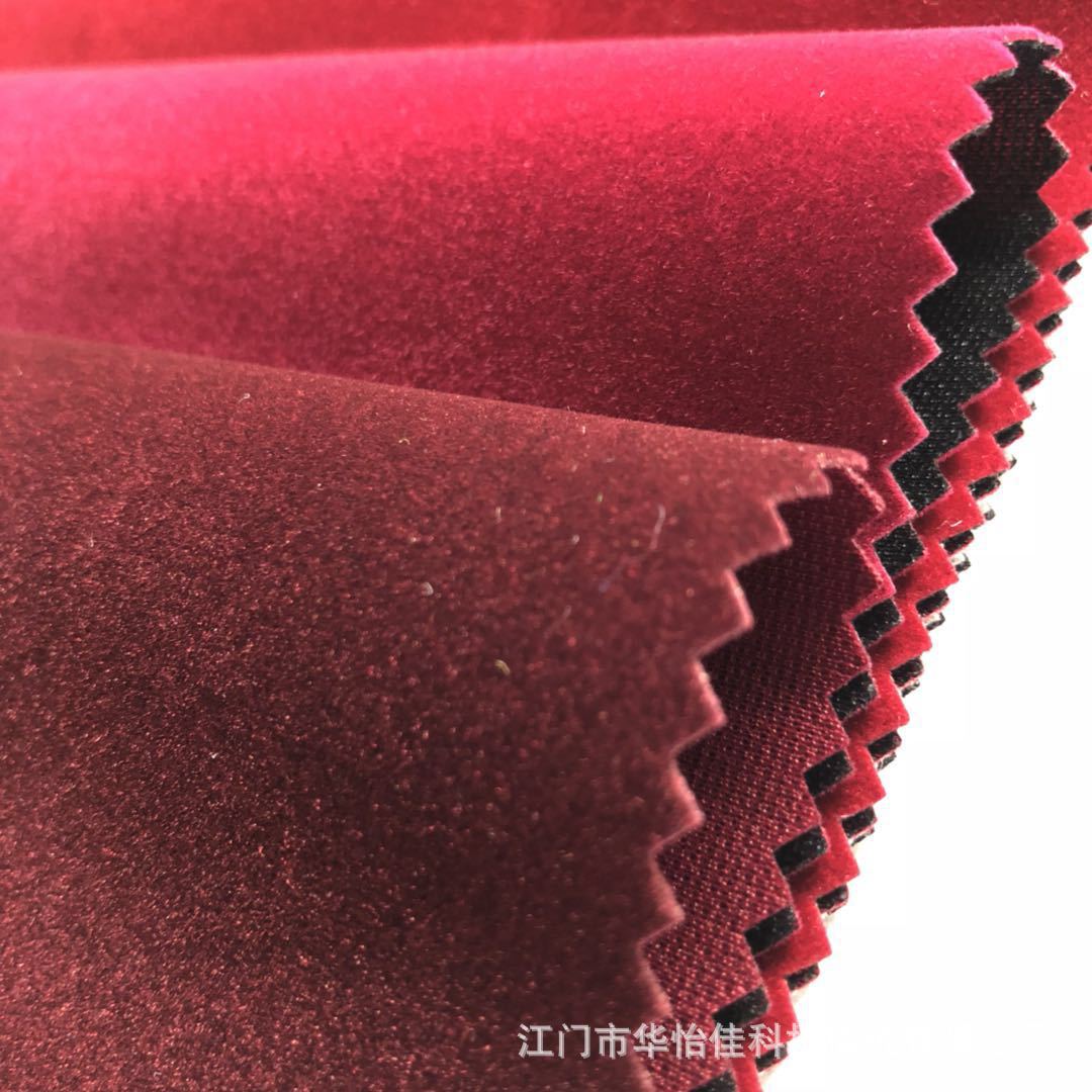 Supply Knitted Bottom Nylon Wool Single Printed Burgundy Flocking Cloth Handbag Flocking Cloth Flannel Bag Cloth in Stock