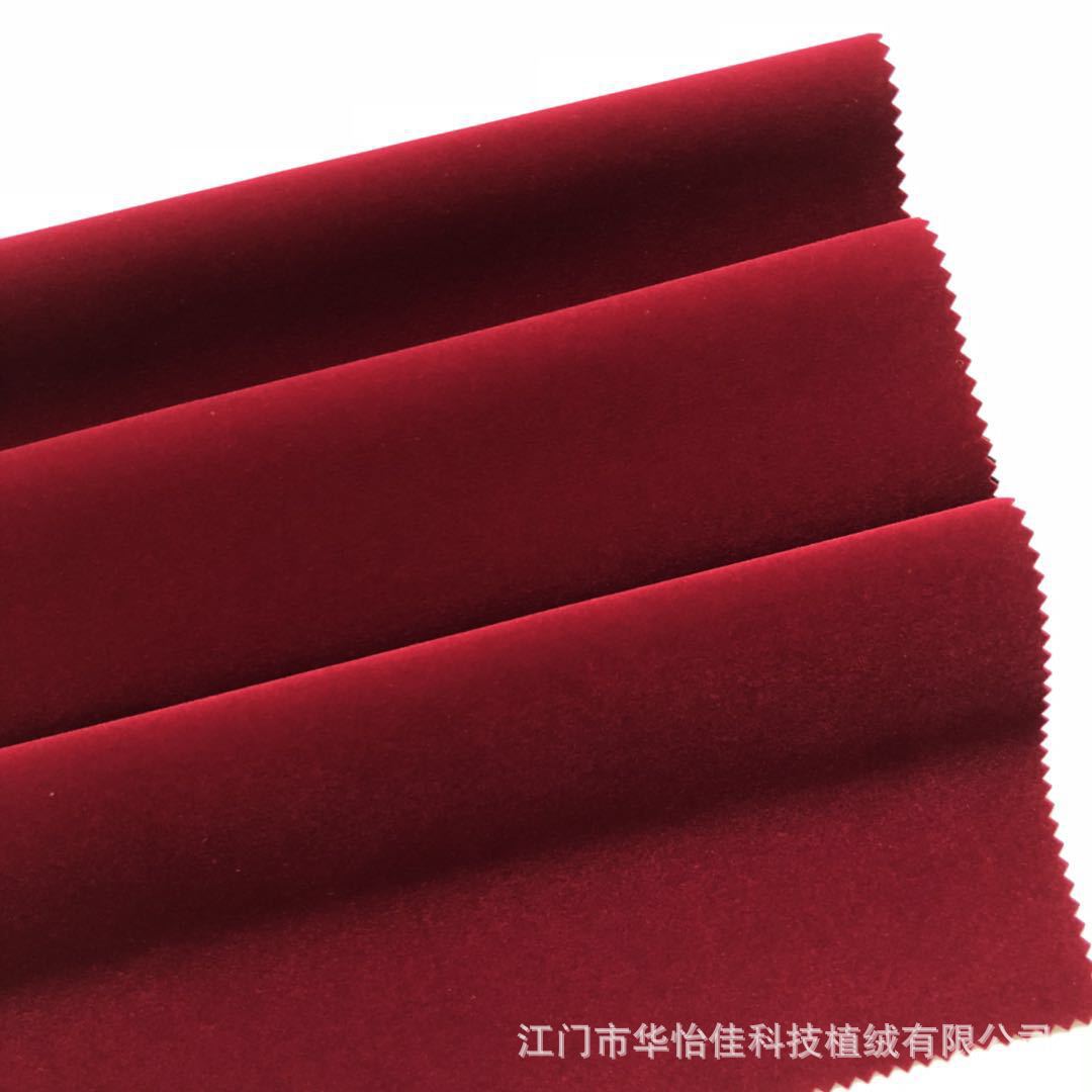 Supply Knitted Bottom Nylon Wool Single Printed Burgundy Flocking Cloth Handbag Flocking Cloth Flannel Bag Cloth in Stock