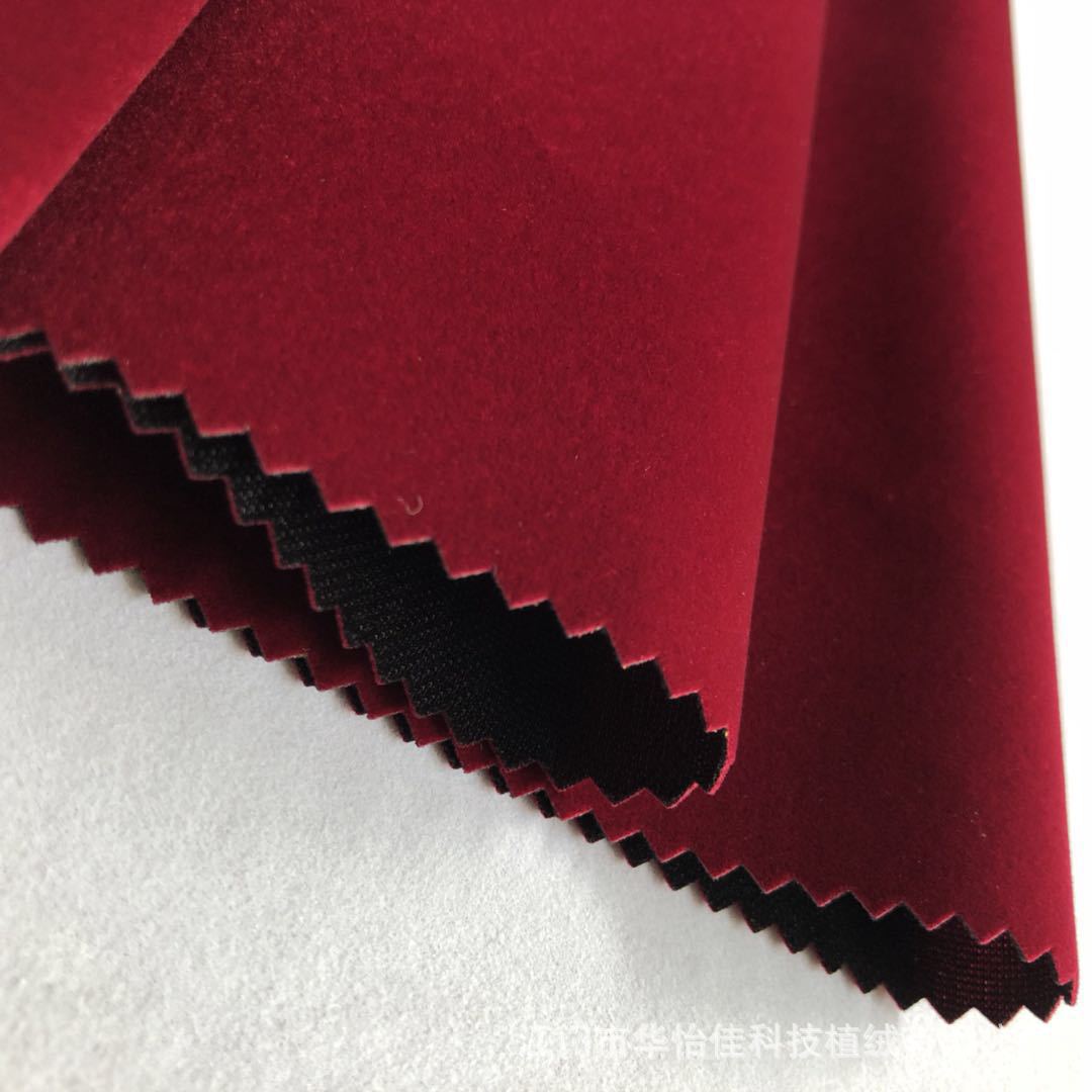 Supply Knitted Bottom Nylon Wool Single Printed Burgundy Flocking Cloth Handbag Flocking Cloth Flannel Bag Cloth in Stock