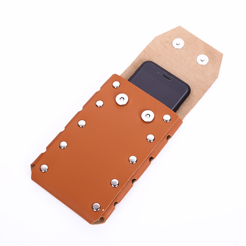 New waist man vertical mobile phone bag thin fashion rivet bag foreign trade lady versatile mobile phone bag manufacturers wholesale