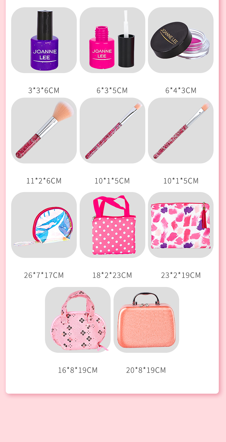 Cross-Border Makeup Set Children Play House Simulation Cosmetics Girl Princess Makeup Toys Beauty Bag in Stock