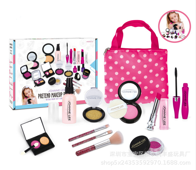 Cross-Border Makeup Set Children Play House Simulation Cosmetics Girl Princess Makeup Toys Beauty Bag in Stock