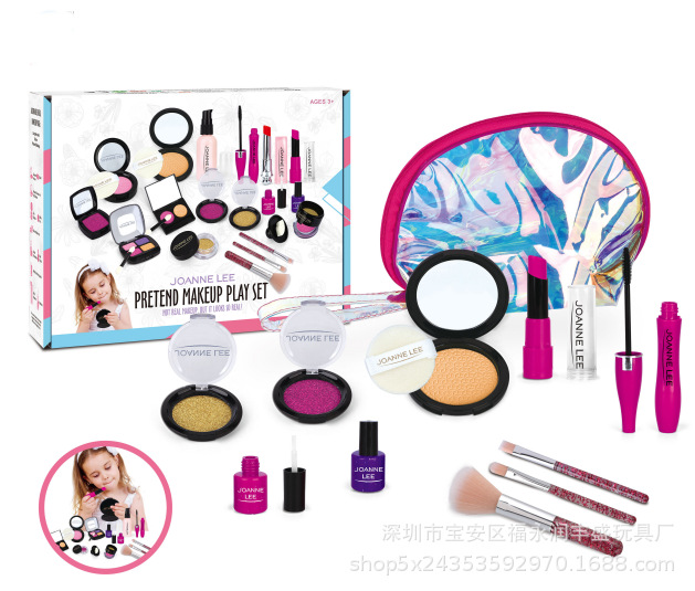 Cross-Border Makeup Set Children Play House Simulation Cosmetics Girl Princess Makeup Toys Beauty Bag in Stock
