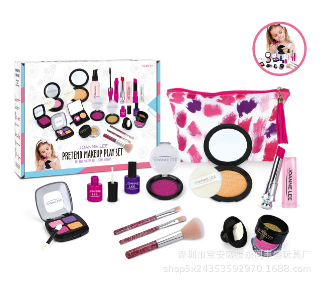 Cross-Border Makeup Set Children Play House Simulation Cosmetics Girl Princess Makeup Toys Beauty Bag in Stock